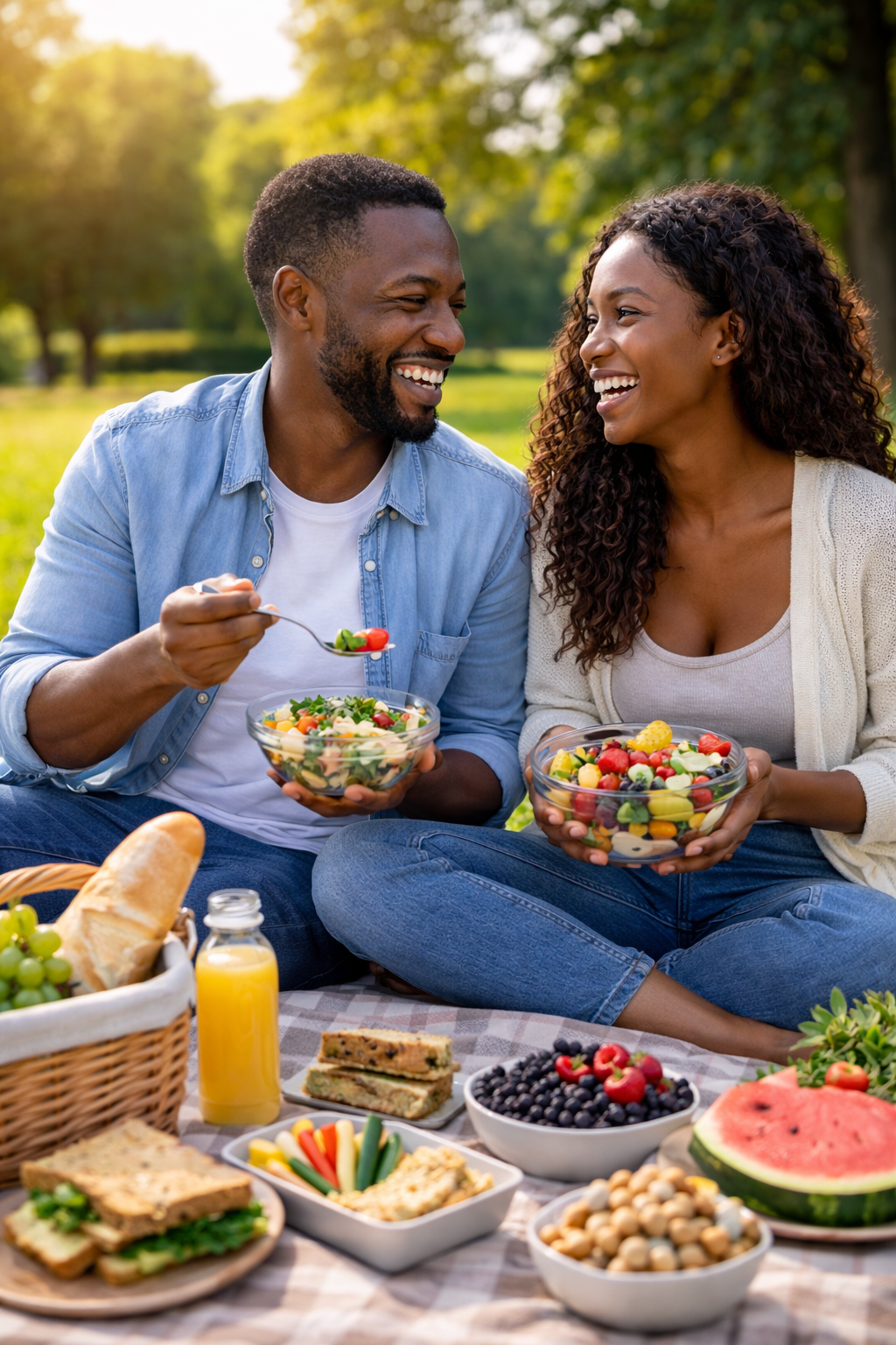 Outdoor food and relaxation area